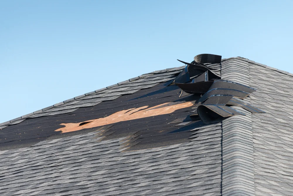 Texas roof damage from storms.