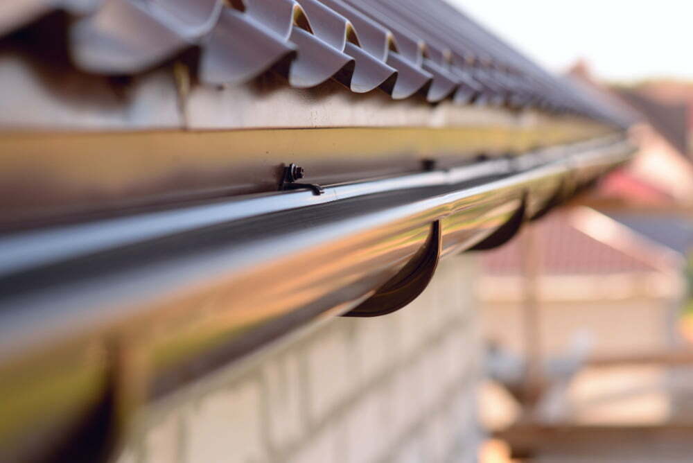 Clean gutters are maintained to prevent clogs